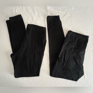 Offline by Aerie Black Warmup Legging Hi-Rise TWO PAIR Sz L Long & Reg Inseam